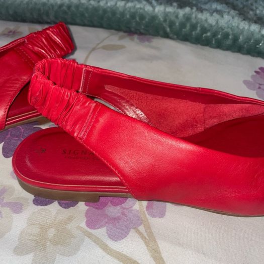 Stunning red leather flats from next