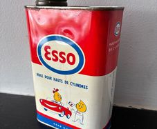 Vintage Esso 1L Oil Tin with Measuring Tube