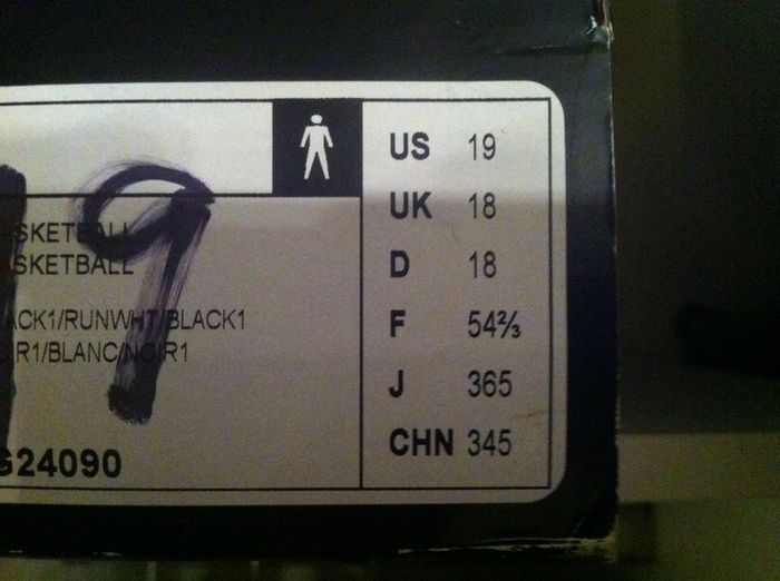 Adidas size 19