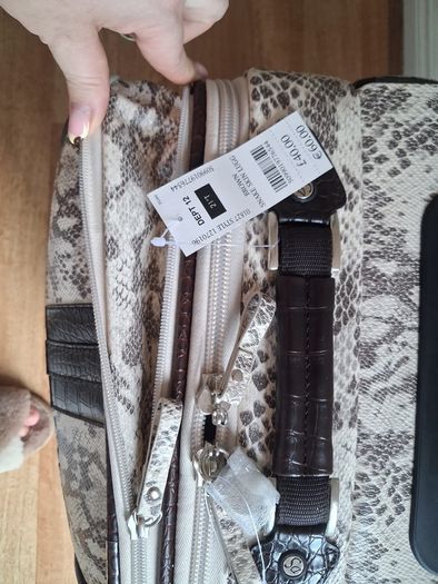 Brown 3 Piece Snake Skin Luggage Set