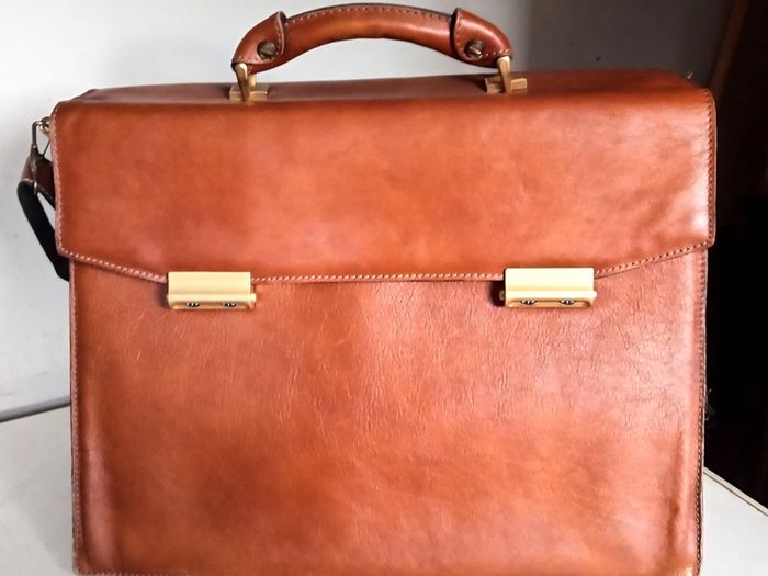 Stratic Germany Vintage Expandable Leather Briefcase