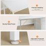 Computer Desk with Drawers, 120cm Office Desk with Storage, White Reversible Study Desk with Headphone Hook, Work Desk for Home Office, PC Desk for Gamers, Workers and Students Image 4