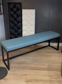Industrial Bench Solid Bench 160x40 cm Super long / Metal Frame / Eco Leather