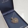 Antique sterling silver jewelled heart pendant mounted on mother of pearl base necklace Rrp 250 Image 2
