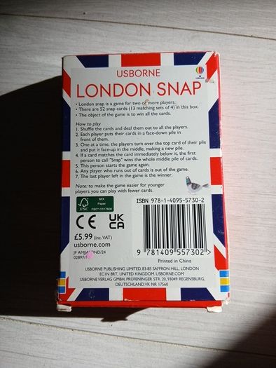 London snap playing cards