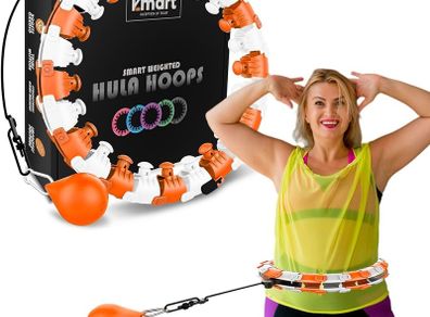 NEW SALE | Smart Hula Ring Hoops, Weighted Hula Circle 24 Detachable Fitness Ring with 360 Degree Auto-Spinning Ball Gymnastics, Massage, Adult Fitness for Weight Loss
