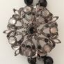 Black-Beaded Necklace with Broach Detail Image 2