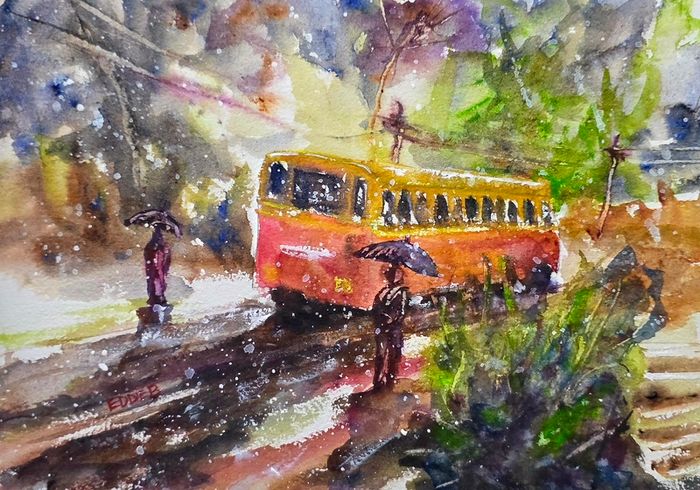 India scenes watercolour