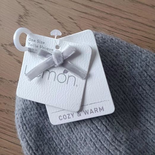 Light gray ribbed knit beanie