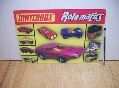 Matchbox Rolo matics  memorabilia tin metal sign