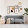 Chesterfield Sofa Light grey 182.5 x 74.5 x 74.5 cm Fabric Image 2