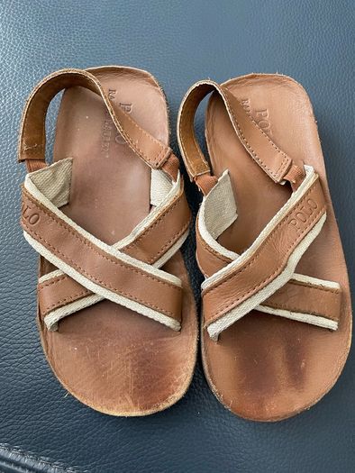 Kids sandals boys girls unisex Polo Ralph Lauren genuine leather size UK 13