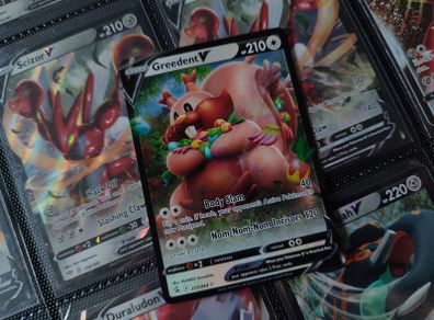 Greedent V ! Ultra Rare ! from Fusion Strike Set ! 2021 ! Pokemon Card !
