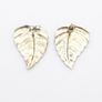 Vintage 925 Sterling Silver Leaf Stud Earrings Image 4
