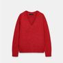 Zara Red Oversized V Neck Jumper  Size Large Image 5