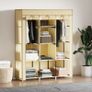 Fabric Wardrobe, with Rails and Shelves - Beige Image 2