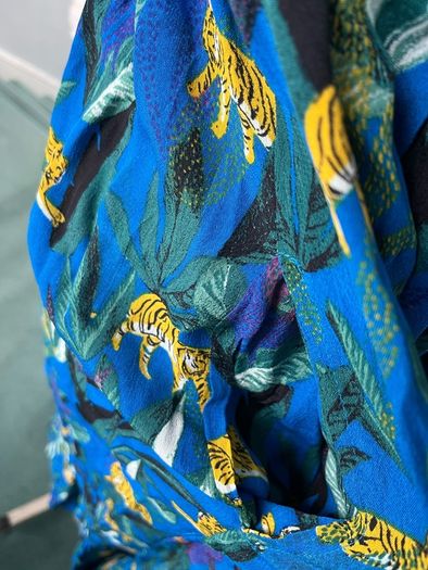 Brand new superdry blue midi dress with tiger print