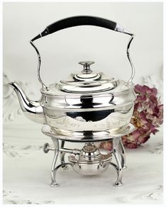 Antique Sheffield Silver Plated Spirit Kettle 19th Century