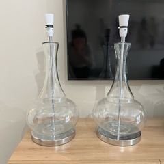 Pair of large glass table lamp bases