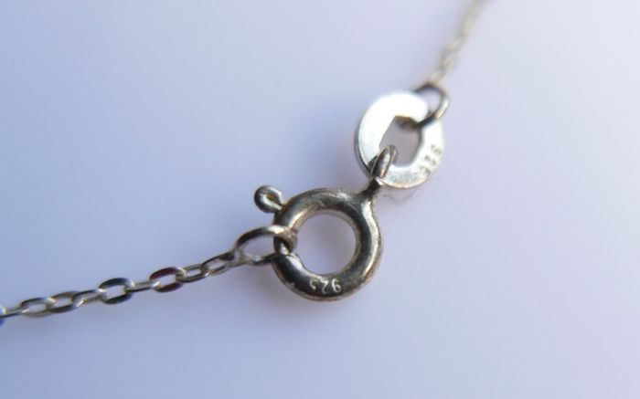 Vintage Sterling Silver 925 Half Moon and Star Necklace Pendant length 18" - 2,7g