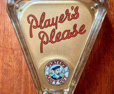 Original Pristine "Players Please" Triangular Glass Ashtray