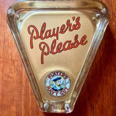 Original Pristine "Players Please" Triangular Glass Ashtray