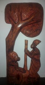 Hand carved wooden plaque