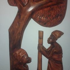 Hand carved wooden plaque