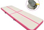 Inflatable Gymnastics Mat with Pump 400x100x15 cm PVC Pink