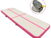 Inflatable Gymnastics Mat with Pump 400x100x15 cm PVC Pink