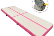 Inflatable Gymnastics Mat with Pump 400x100x15 cm PVC Pink