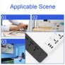 T14 2m 2500W 3 Plugs + 3-USB Ports Multifunctional Socket With Switch, Specification: EU Plug (Black) Image 8