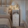 Set of 2 White Bedside Tables  Adjustable Drawers Image 4