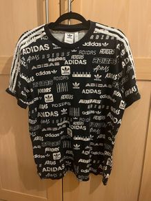 Adidas black graffiti style T-shirt size large