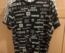 Adidas black graffiti style T-shirt size large