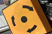 REAL METAL roundabout Street Sign