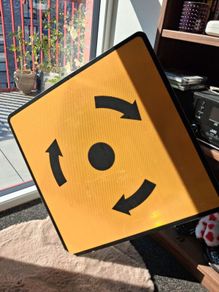 REAL METAL roundabout Street Sign