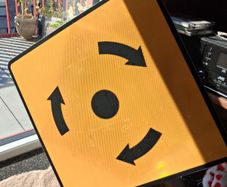 REAL METAL roundabout Street Sign