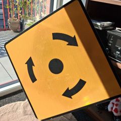 REAL METAL roundabout Street Sign