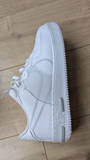 Nike Air Force 1 React White Leather Sneakers Size UK 9