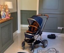 egg Stroller, Navy & Tan