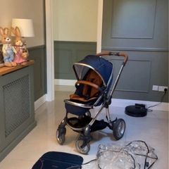 egg Stroller, Navy & Tan