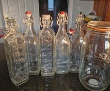 Glass Bottles and Storage Jar Set