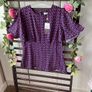 top Bnwt size 12 navy & pink short sleeve vintage inspired top Marc Angelo Image 2