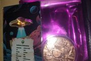 1.1000th of gold space ship plus copper round swaps for whiskey stuff
