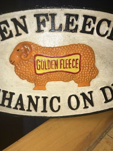 Golden Fleece cast iron sign