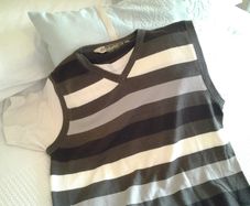 Men's Striped V-Neck T-Shirt - Size M