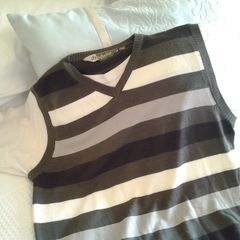 Men's Striped V-Neck T-Shirt - Size M