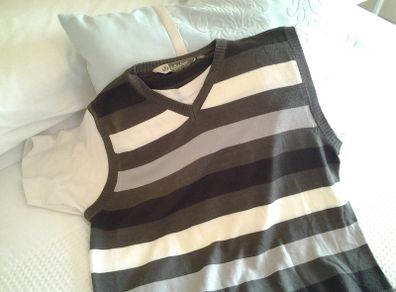 Men's Striped V-Neck T-Shirt - Size M