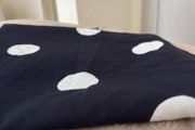 Navy Blue &amp; White Polka Dot Fabric